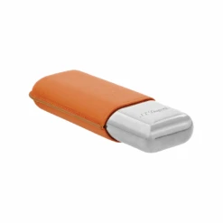 S.T. Dupont Orange Grain 2 Cigar Case(S T Dupont Orange Grain 2 Cigar Case) -Davidoff London 2FOrangeGrainChromeSide