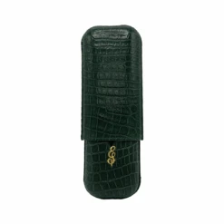 Edward Sahakian 2 Cigar Case - Green Croc(Edward Sahakian 2 Cigar Case Smooth Green Croc)