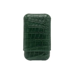 Edward Sahakian 3 Cigar Case - Green Croc(Edward Sahakian 3 Cigar Case Green Croc) -Davidoff London 3F Croc Back