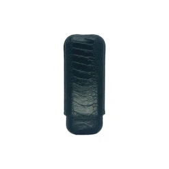 Edward Sahakian 2 Cigar Case - Smooth Green Ostrich(Bosquet X Edward Sahakian 2 Finger Cigar Case Green Ostrich) -Davidoff London Bosquet2F Green Ostrich Gold Closed