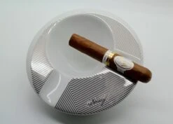 Davidoff 2 Cigar Round Porcelain Ashtray(2 Cigar Round Porcelain Ashtray) -Davidoff London Davidoff Ceramic Ashtray 3